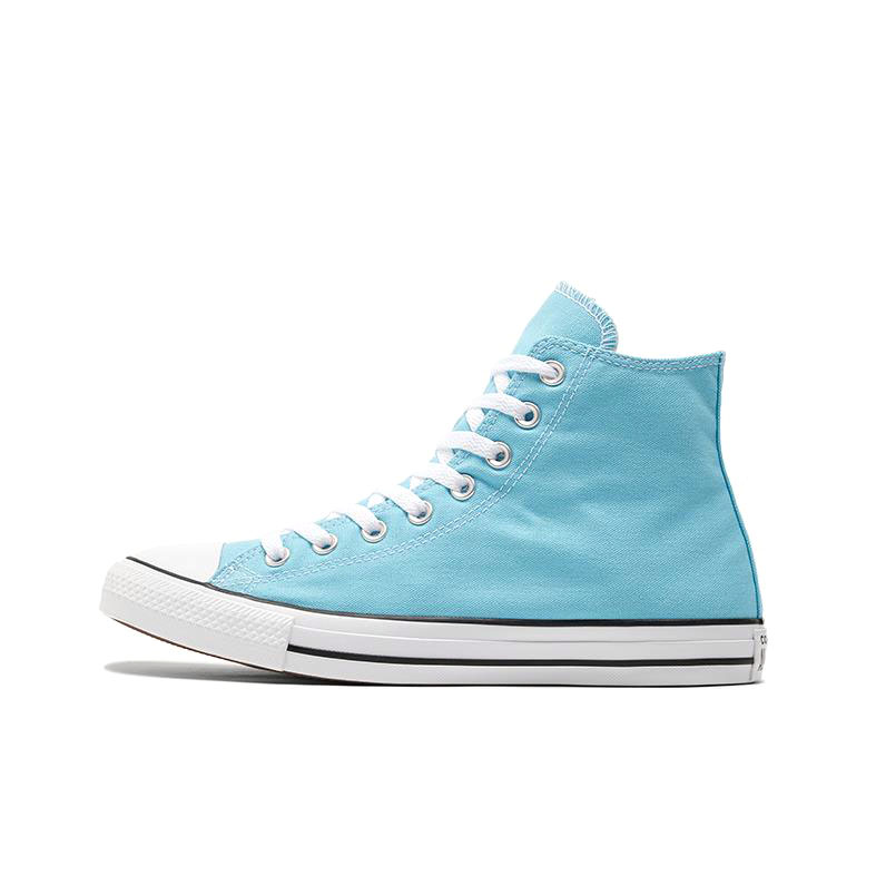 推荐商品：Converse/匡威 Chuck Taylor All Star 帆布鞋 常青款轻便防滑耐磨百搭复古圆头减震贴合高帮 淡蓝/白色