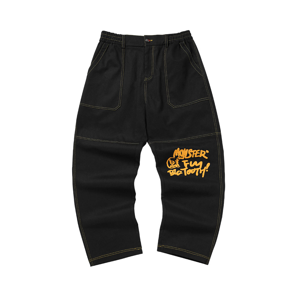 bt 英文印花宽松直筒时尚长裤 男女同款 TLP130