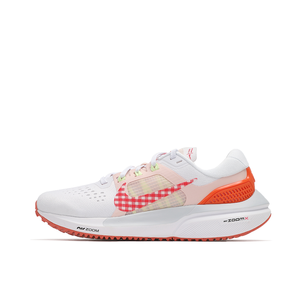 推荐商品：Nike Air Zoom Vomero 15 跑鞋 舒适耐磨气垫缓震网布透气合成革织物 白色/红色