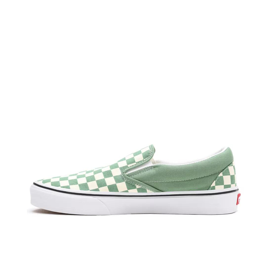 推荐商品：Vans/范斯 Classic Slip-on 防滑 简约 棋盘格 一脚蹬 百搭 休闲 帆布鞋 绿/白