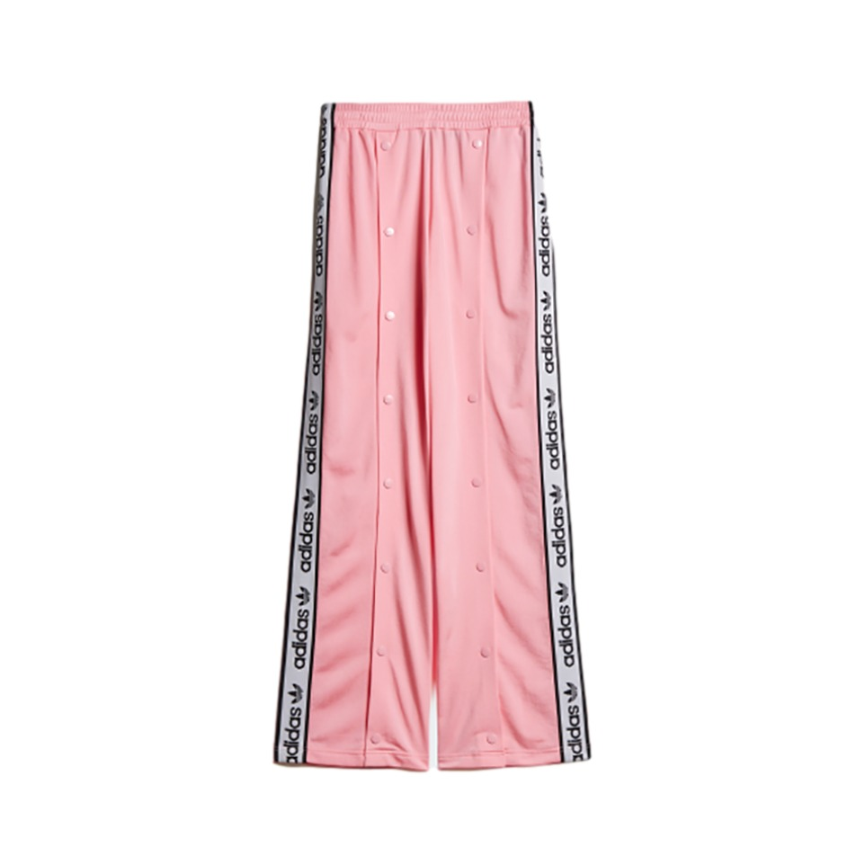 【易烊千玺同款】adidas Originals 三叶草串标直筒按扣开衩阔腿休闲长裤 DZ0090