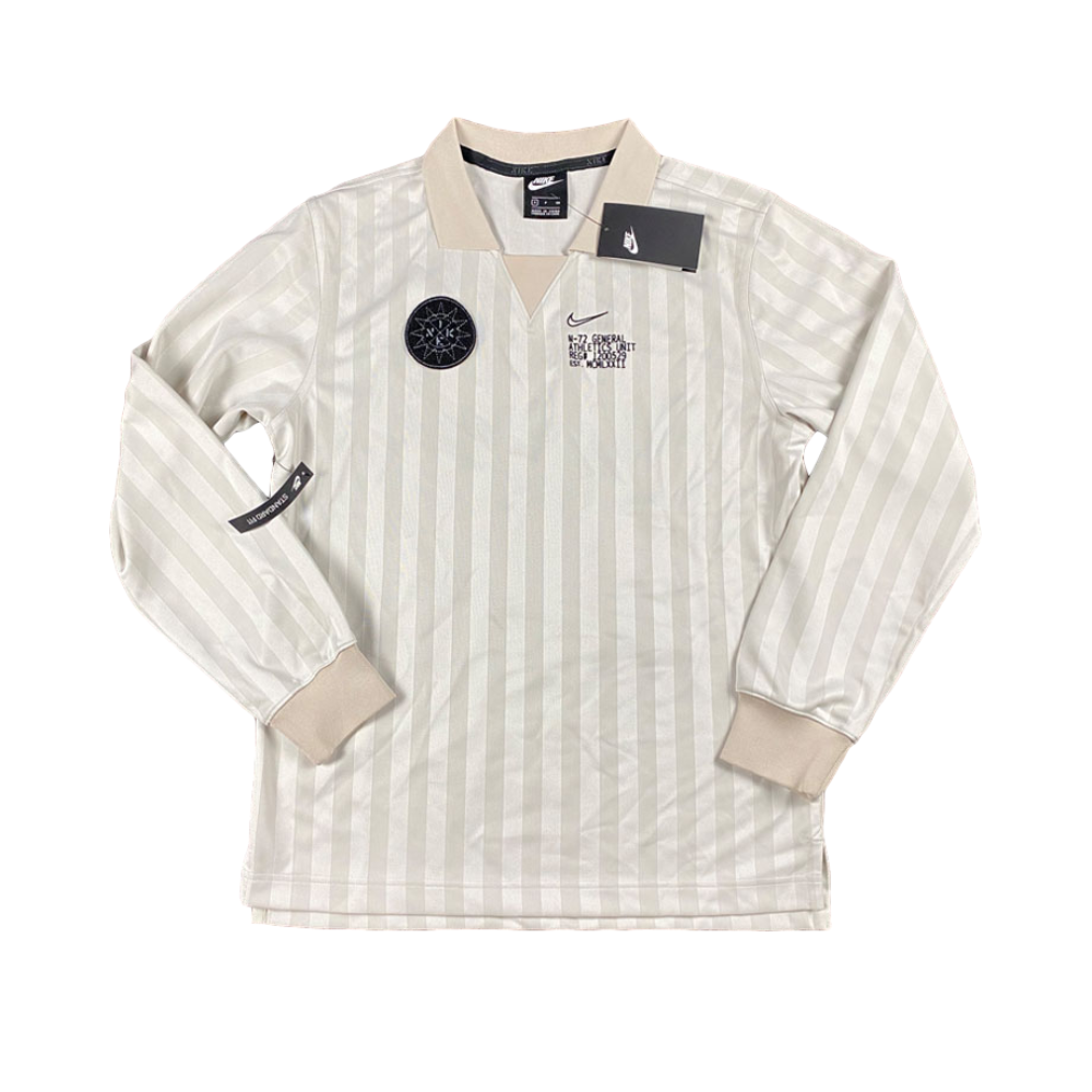 Nike OW限定高街涂鸦翻领条纹长袖T恤 男女同款 CK1929