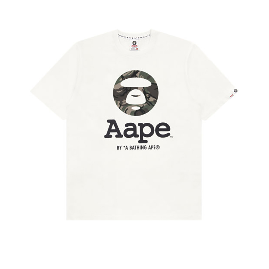 Aape 迷彩猿颜字母印花多色圆领短袖T恤 男女同款 0761