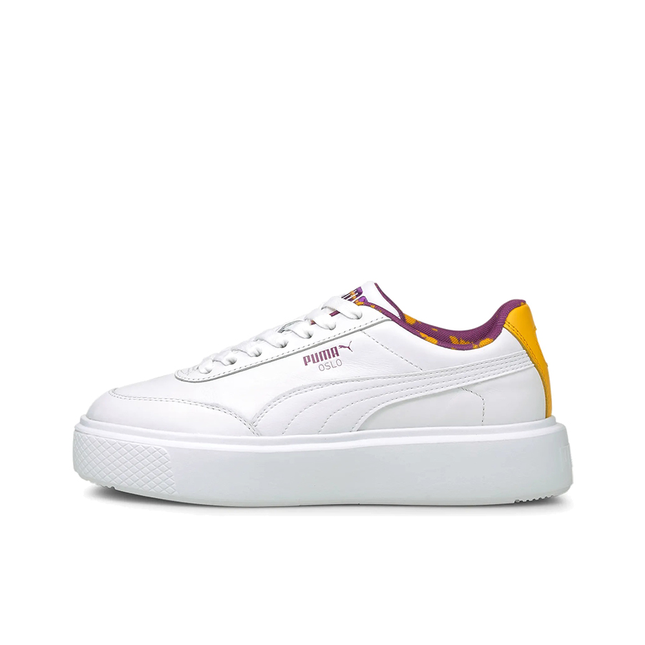 推荐商品：Puma/彪马 Oslo Maya 运动休闲鞋 防滑耐磨舒适百搭潮流复古厚底透气 白色/紫色/黄色