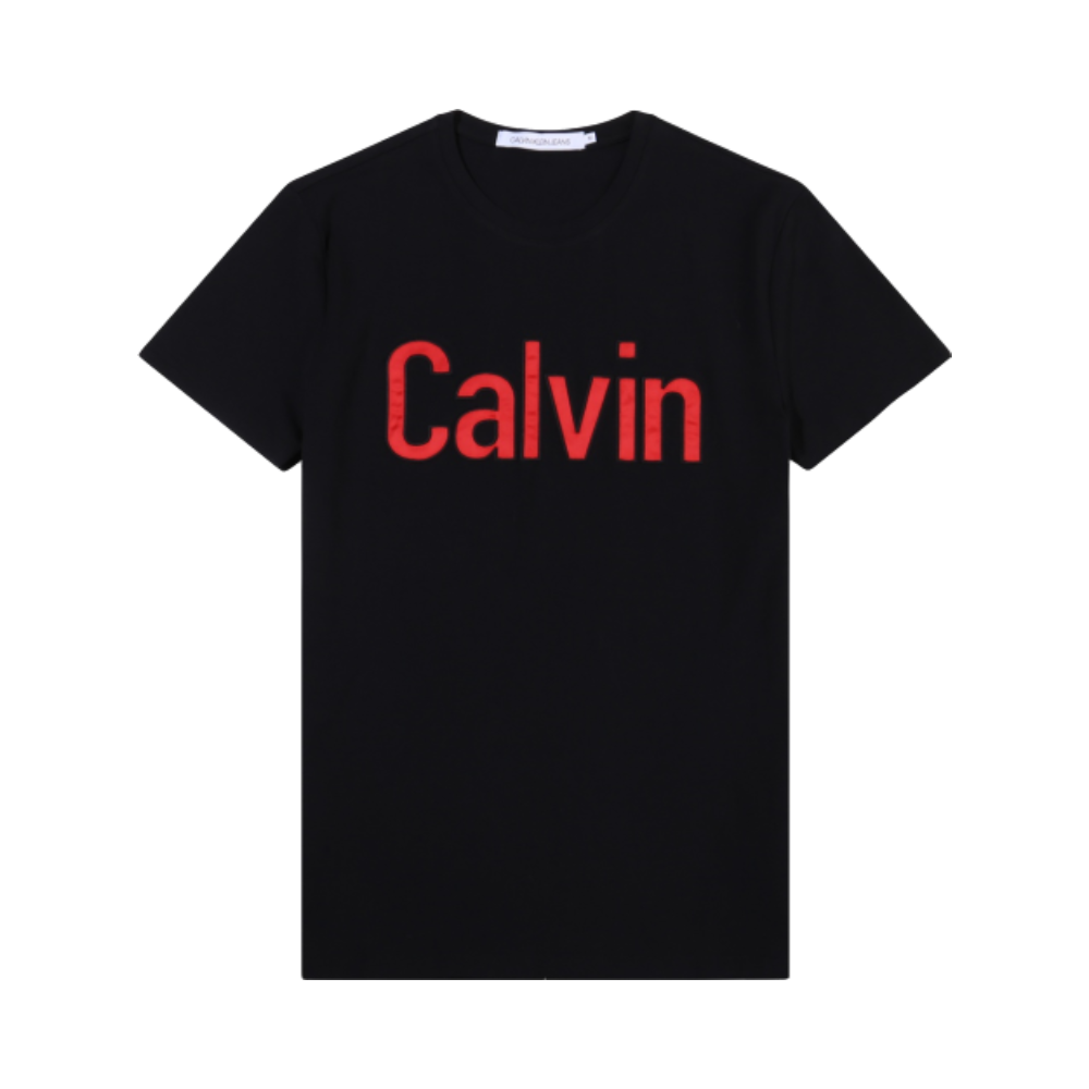 Calvin Klein 时尚撞色LOGO圆领短袖T恤 J313793