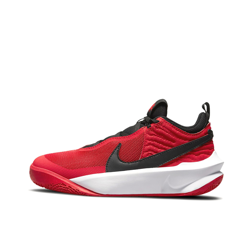 推荐商品：Nike Team Hustle D 10 复古百搭 舒适透气 减震 防滑耐磨 实战 篮球鞋 大童/红色/黑色