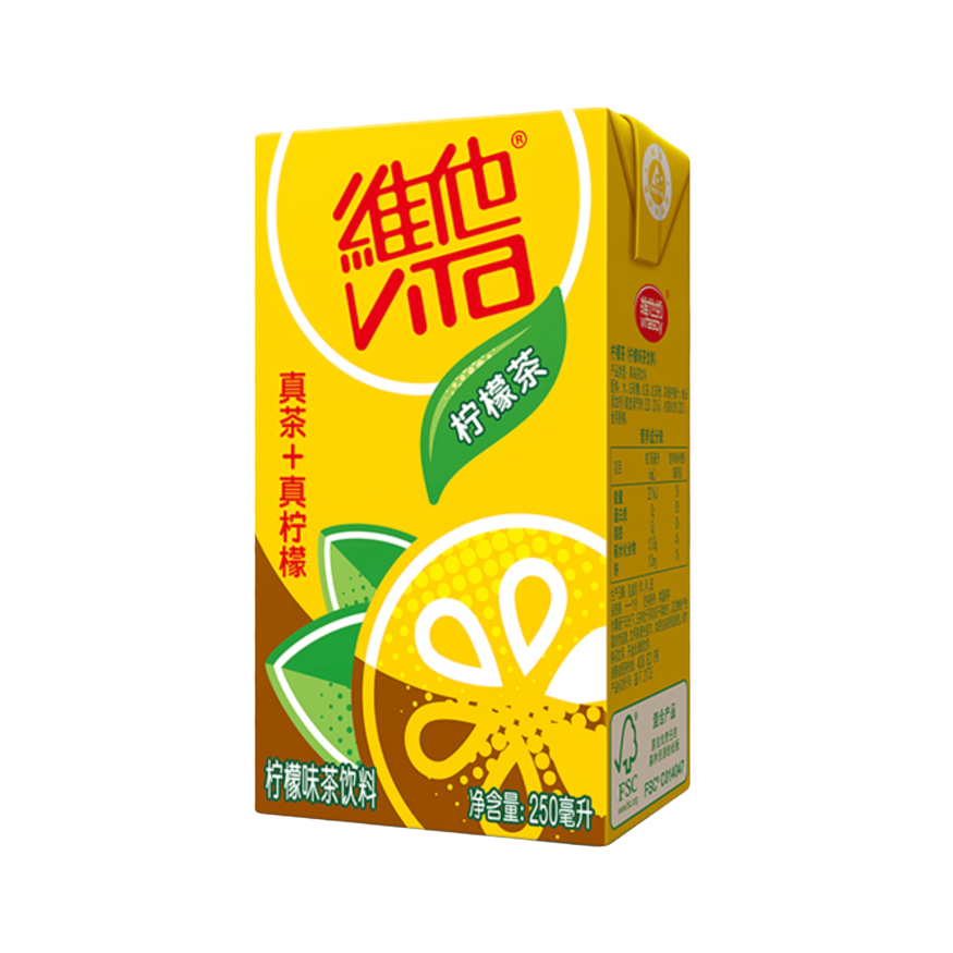 推荐商品：Vita/维他 真茶真柠檬 柠檬味 250ml 果味茶饮料 盒装 聚会解腻聚餐鸭屎香