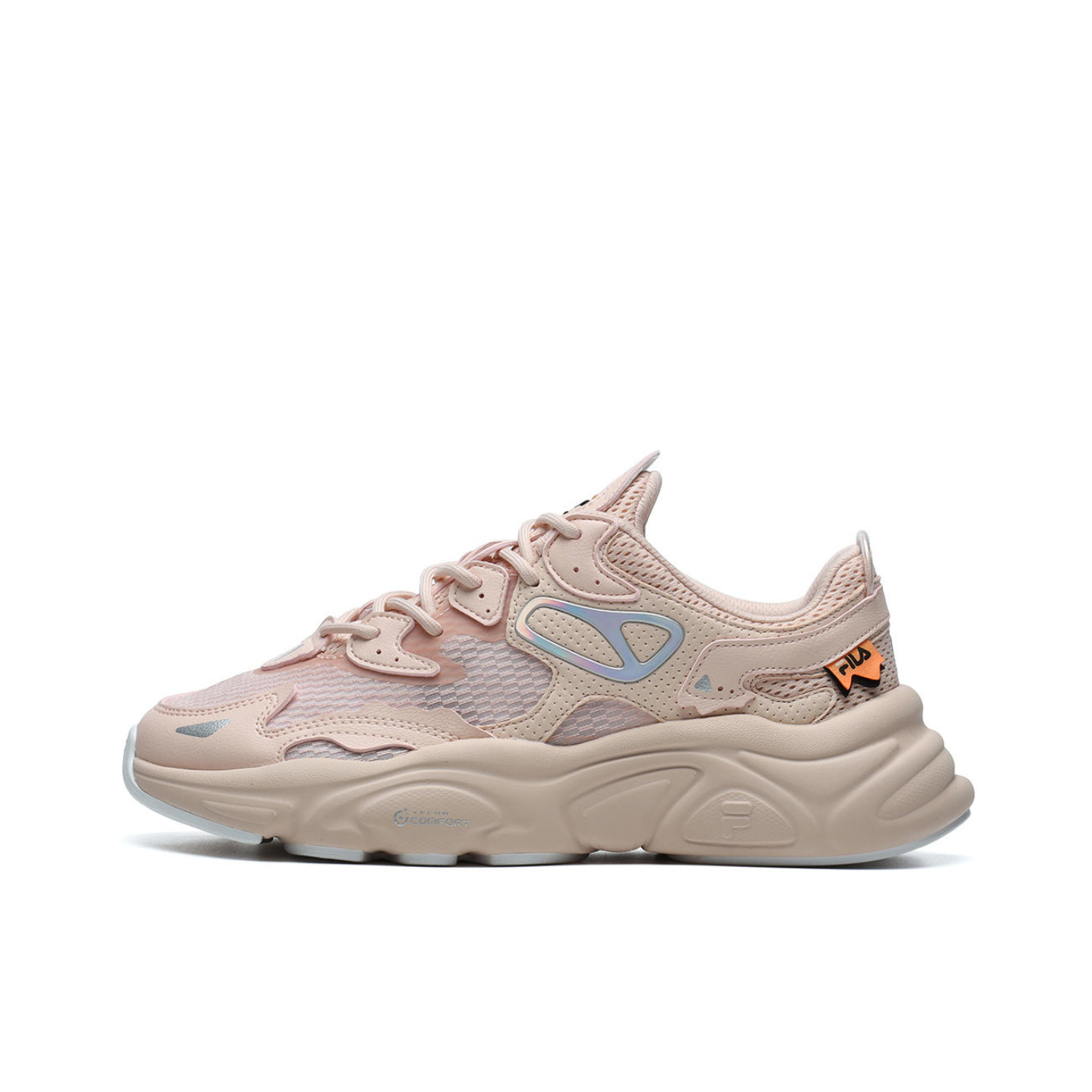 推荐商品：FILA/斐乐  Mars 火星 老爹鞋 防滑耐磨舒适透气百搭时尚复古休闲运动织物合成革软底 桃色