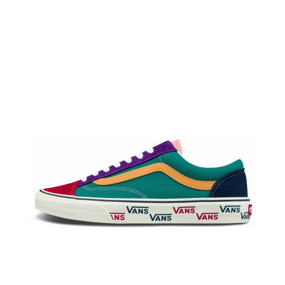 推荐商品：Vans/范斯 Style 36 滑板鞋 板鞋 舒适轻便防滑耐磨复古百搭帆布拼接防水运动 绿色/酒红/深紫