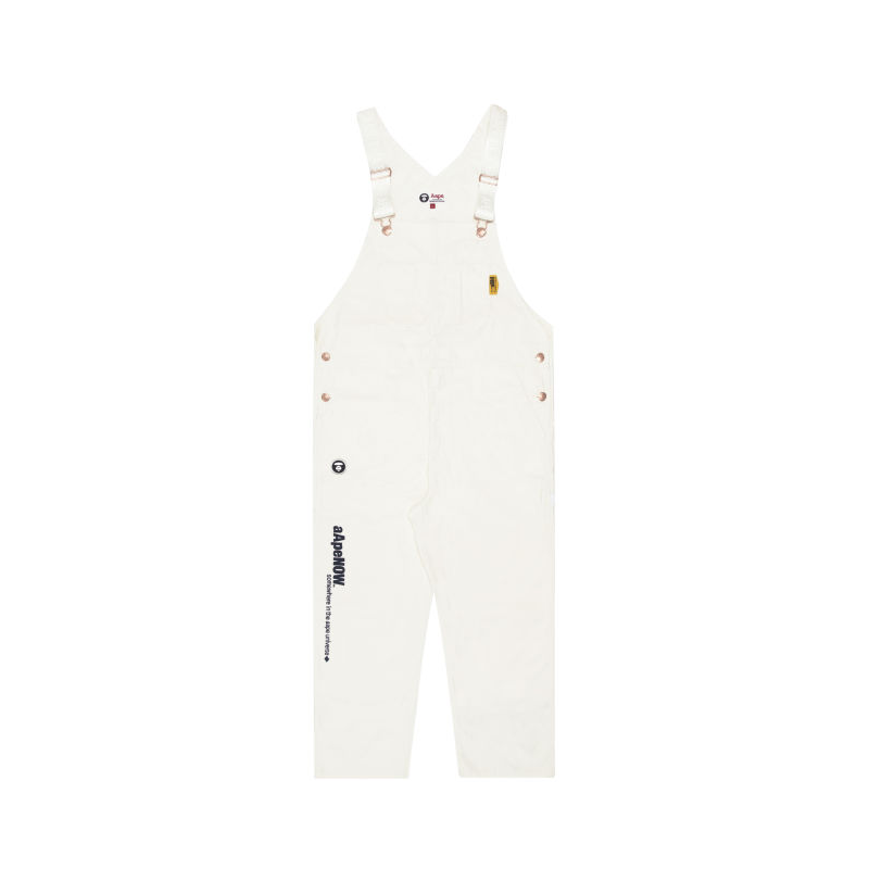 【狂放工业】Aape 徽章字母刺绣牛仔背带裤 6758