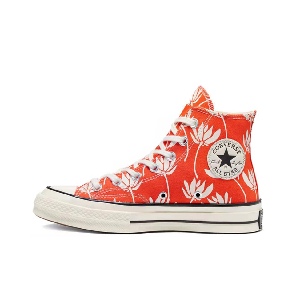 推荐商品：Converse/匡威 1970s 帆布鞋 圆头防滑经典复古轻便时尚拼接百搭 橘红/白色