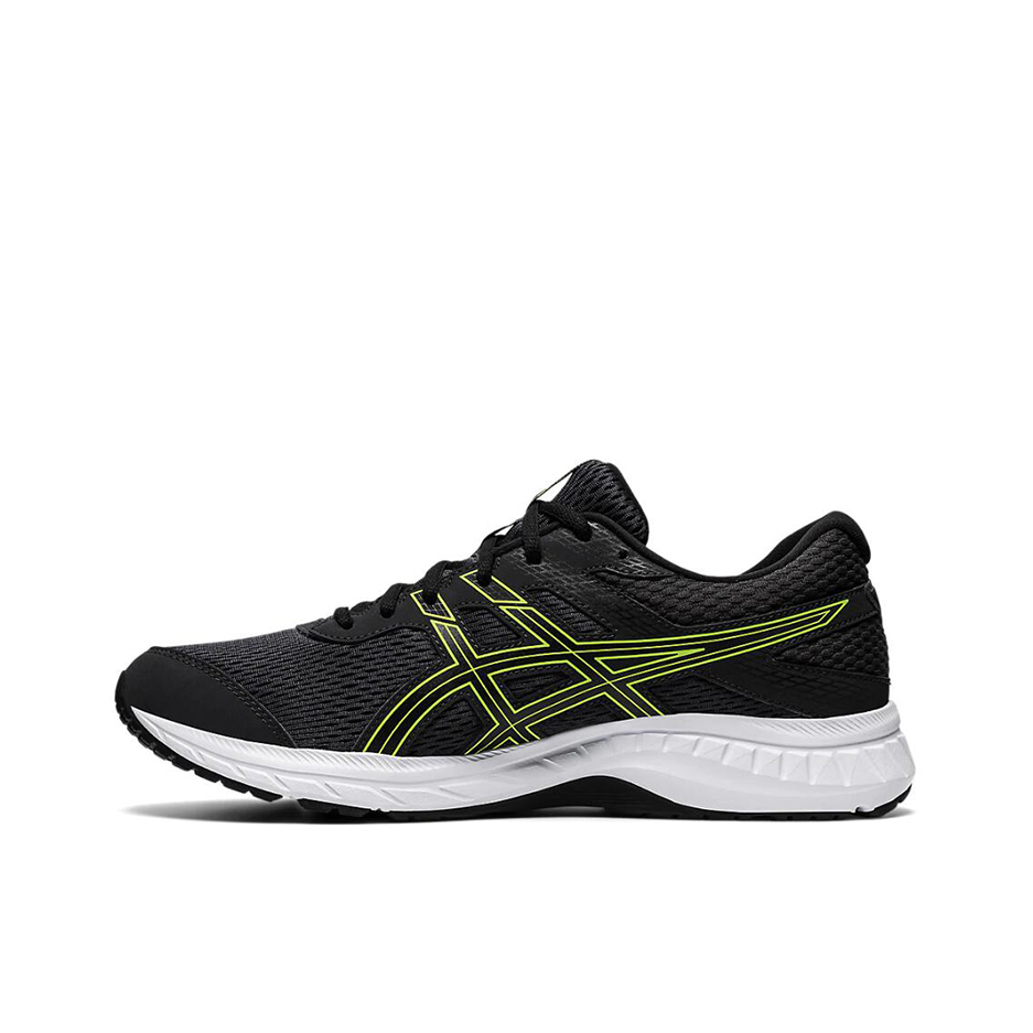 推荐商品：Asics/亚瑟士 Gel-Contend 6 跑鞋 轻便透气缓震耐磨回弹支撑 黑色/金黄