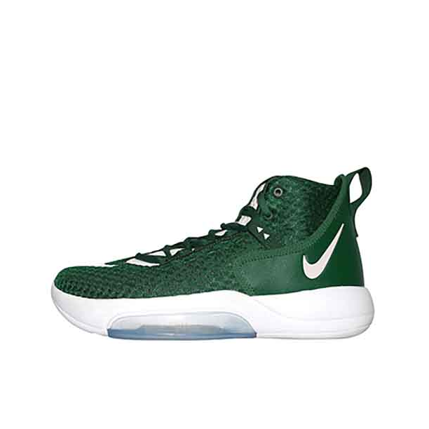 推荐商品：Nike Zoom Rize 1 减震回弹 防滑耐磨 舒适透气 实战 织物 支撑 时尚百搭 篮球鞋 白色/墨绿