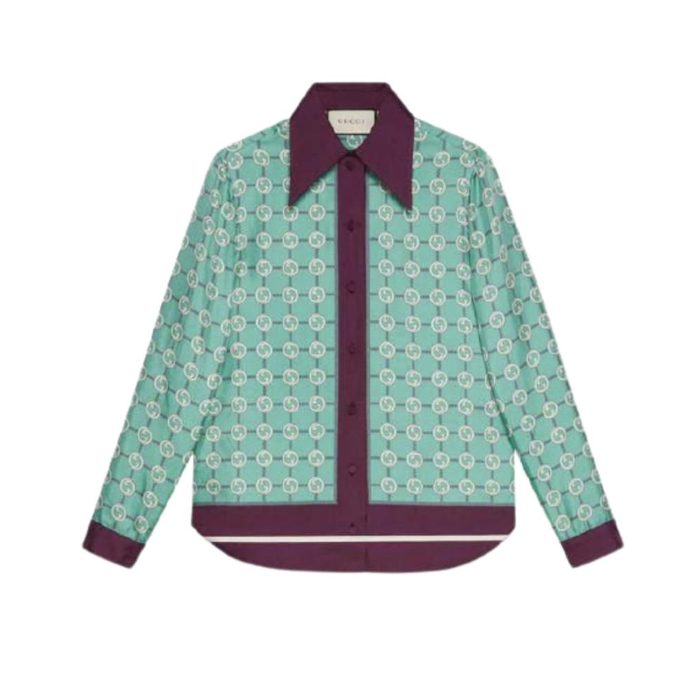 Gucci 古奇 真丝logo衬衫