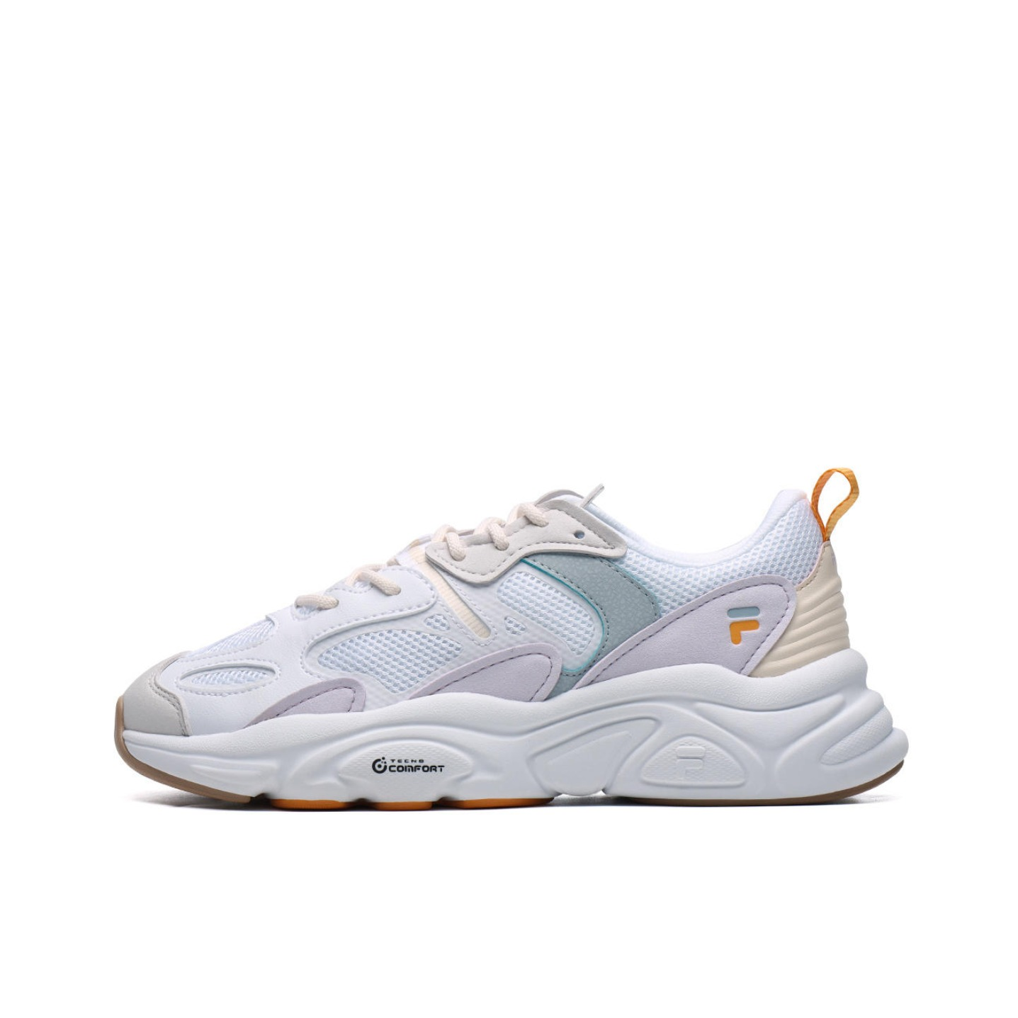 推荐商品：FILA/斐乐 Mars 火星2 老爹鞋 防滑耐磨舒适透气轻便软底缓震复古运动织物合成革厚底 喷射白