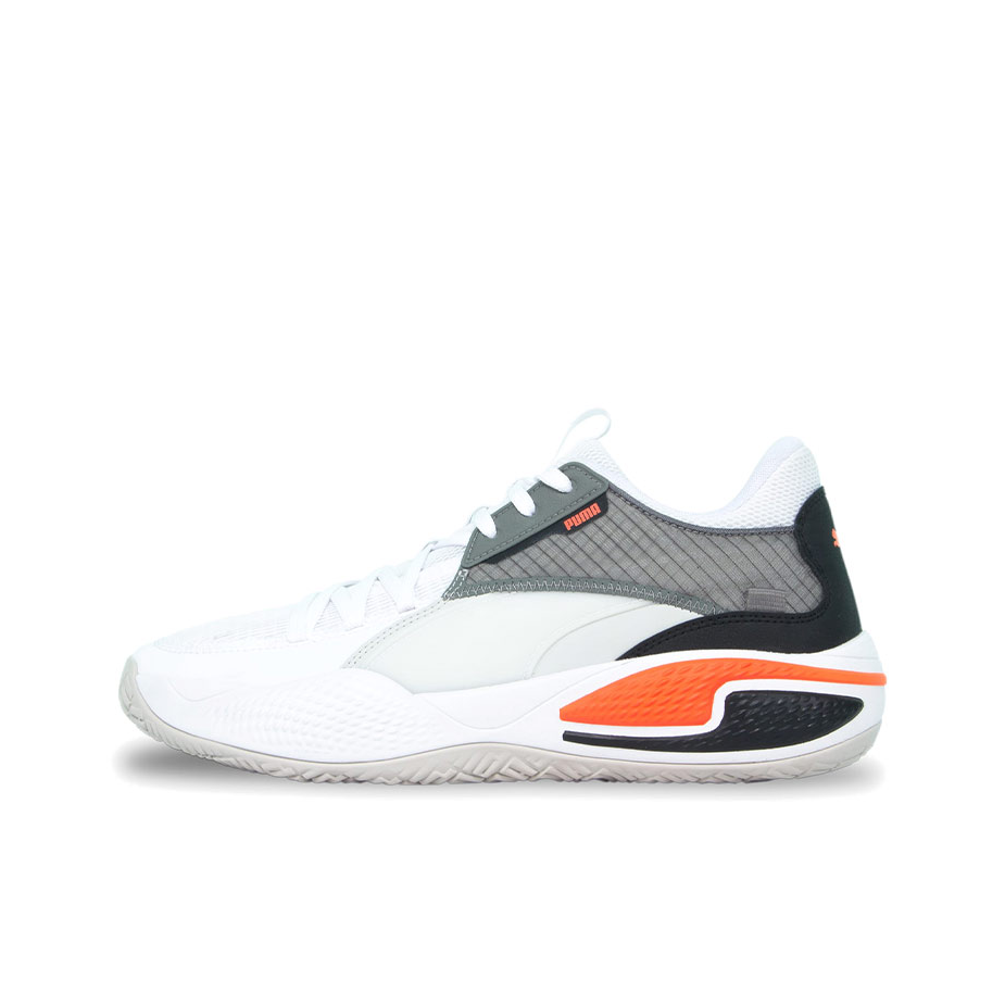 推荐商品：【赵继伟同款】Puma/彪马 Court Rider 1.0 RIDER FOAM中底 合成革 缓震支撑 防滑耐磨 包裹性 篮球鞋 白色/灰色/橙色