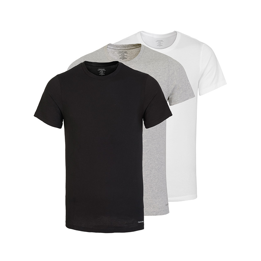 Calvin Klein 纯色休闲圆领套头合身短袖T恤 000NB4011E