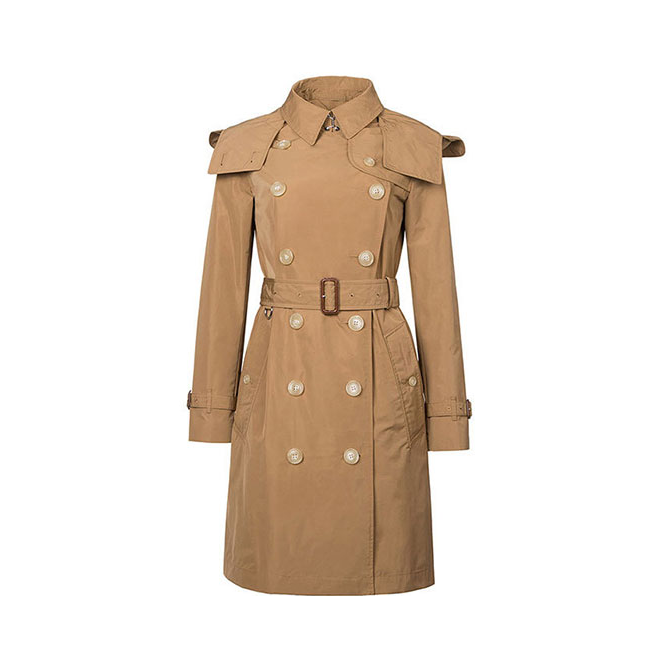 Burberry 博柏利 时尚修身塔夫绸双排扣风衣 男女同款