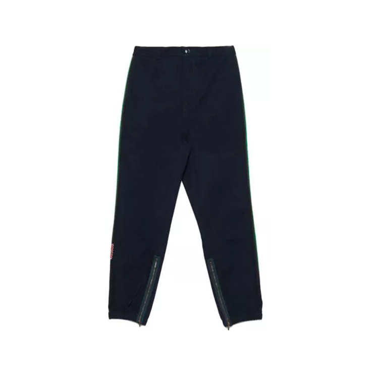 Gucci/古驰 Logo印花侧条纹裤脚拉链休闲长裤
