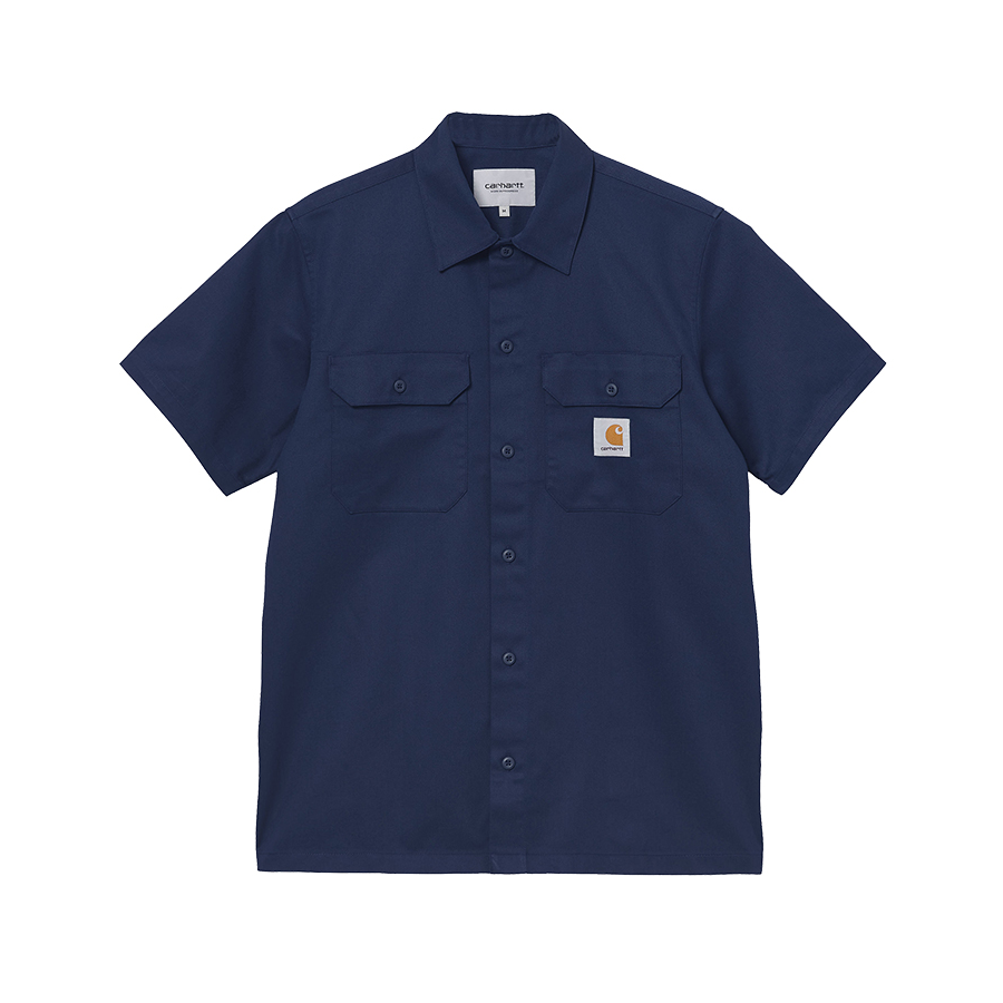 Carhartt WIP 字母印花标签纽扣多口袋翻领短袖衬衫 男女同款 027580