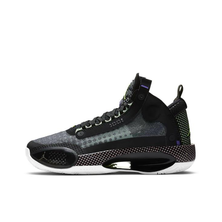 推荐商品：Air Jordan 34 篮球鞋 缓震支撑防滑耐磨实战回弹 Halftone Dots GS/黑色/紫色/绿色