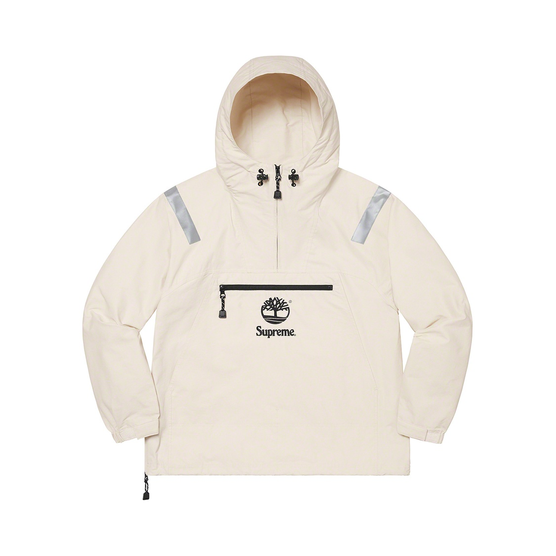 Supreme 反光贴带半拉链连帽夹克 男女同款
