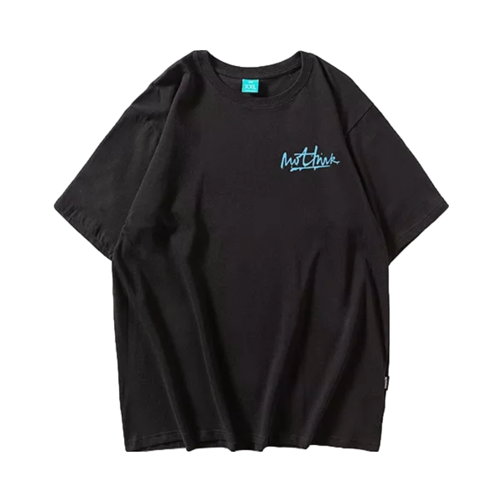 Nuthink 字母印花休闲宽松落肩短袖T恤 男女同款 C1132A093