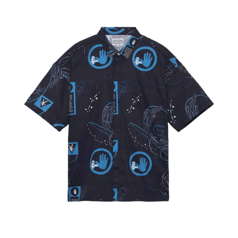 Cav Empt 隐藏纽扣印花短袖衬衫 CES19SH10