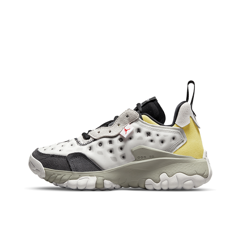推荐商品：Jordan Brand Delta 2 运动休闲鞋 缓震防滑耐磨潮流透气舒适织物网布绒面革 GS/浅银灰/帆白 