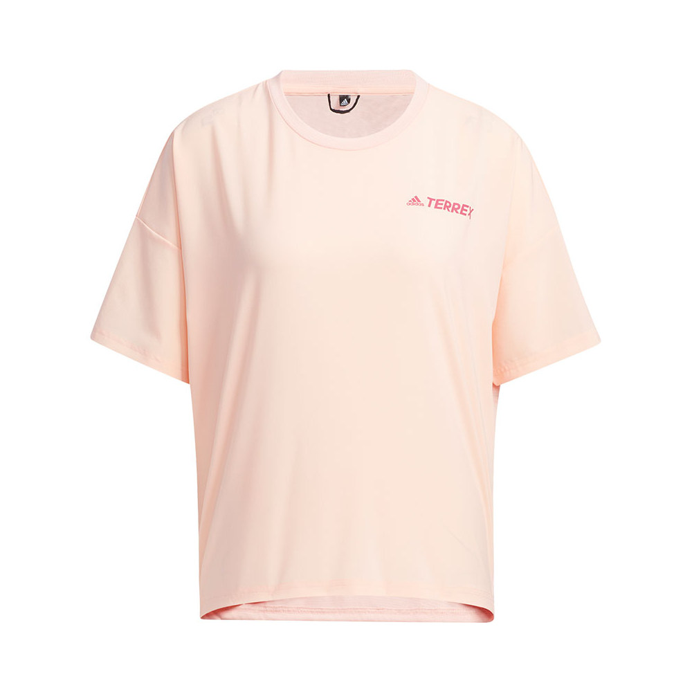 adidas 休闲运动透气圆领短袖T恤 女装 GN7526