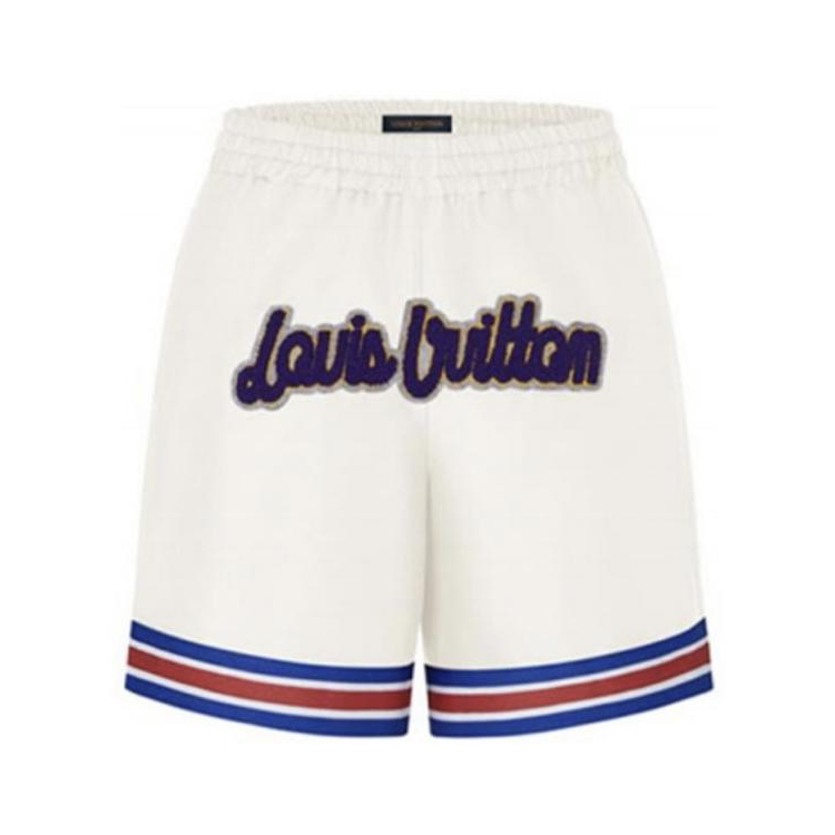 LOUIS VUITTON x NBA 联名款 logo徽标撞色条纹篮球短裤