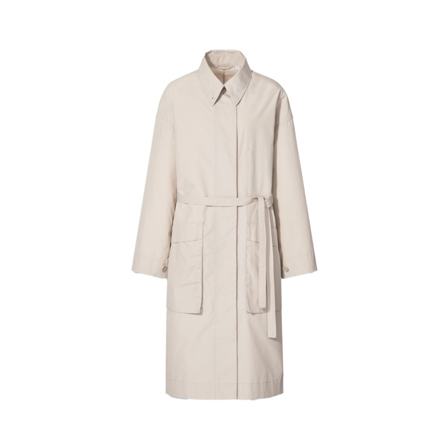 UNIQLO/优衣库 全棉翻领中长款单排扣风衣 男女同款 433648