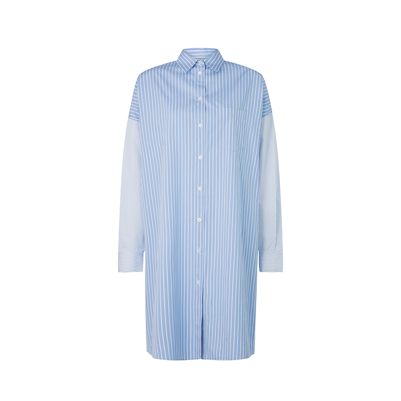 Maison Kitsune 棉质条纹衬衫款连衣裙  GW01665WC2015