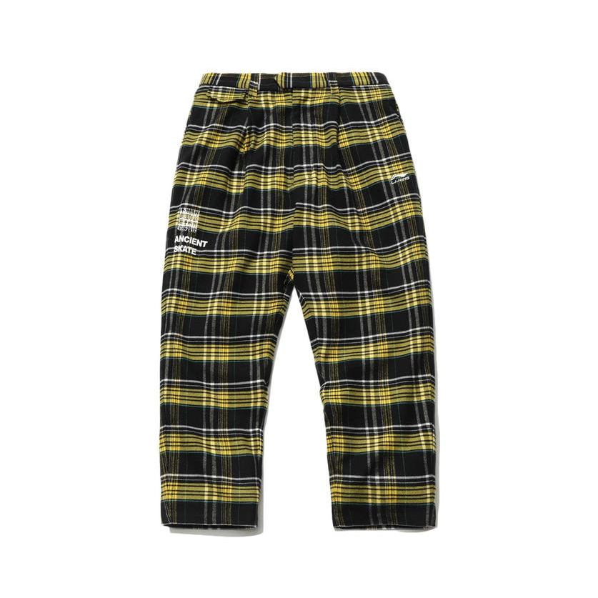 Li Ning 男休闲滑板系列彩色格纹运动长裤 AKXR043