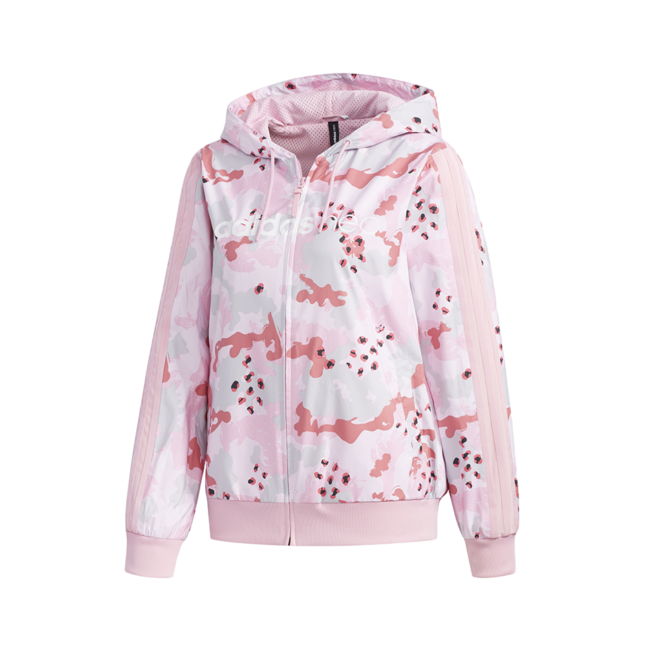 adidas 休闲运动梭织连帽夹克 女装 DZ7610