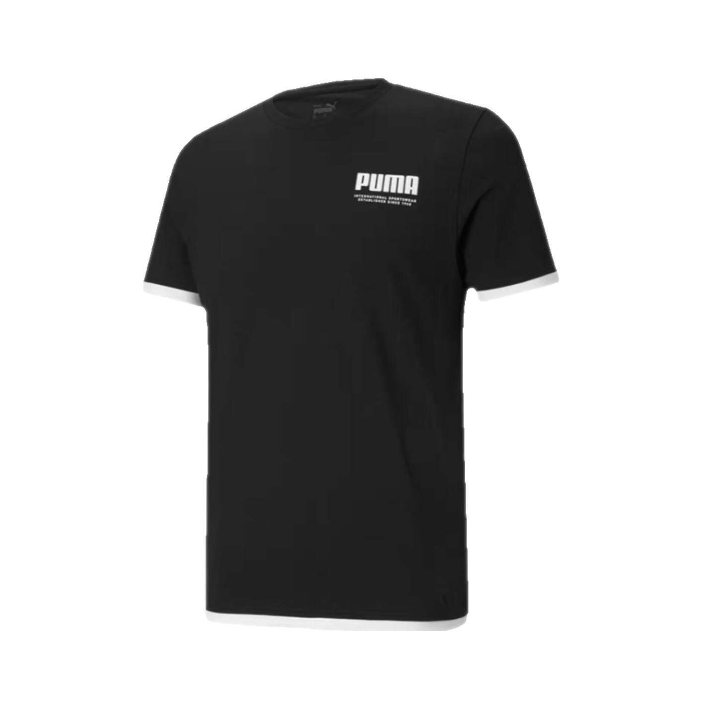 Puma 假两件圆领宽松字母印花透气运动短袖T恤 845862