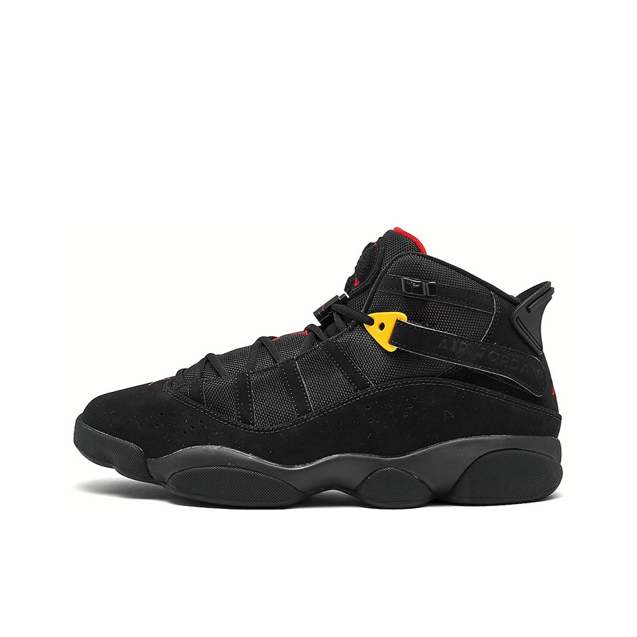 推荐商品：Air Jordan 6 Rings 六冠王 篮球鞋 zoom air缓震透气耐磨复古潮流百搭防滑包裹性 Last Shot 黑色/大学红/深硫磺