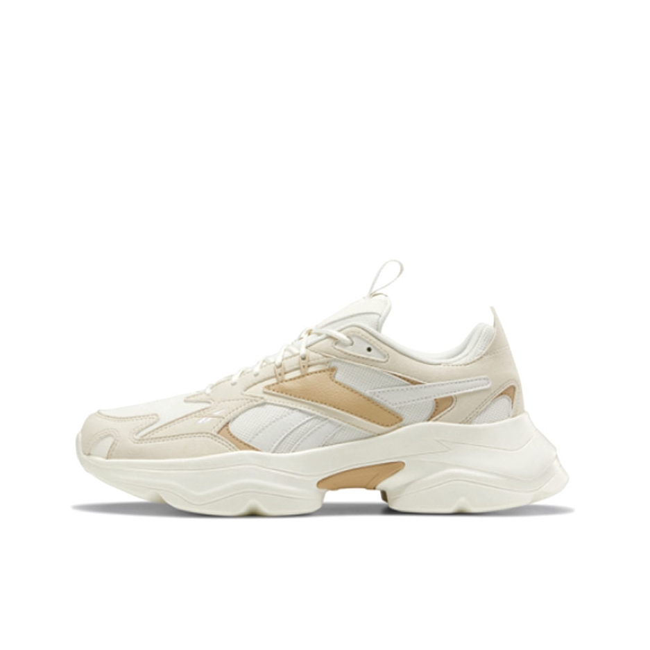 推荐商品：Reebok/锐步 Royal Bridge 4 运动休闲鞋 透气耐磨厚底防滑舒适轻便复古风合成革织物网布经典风减震 白色/米色