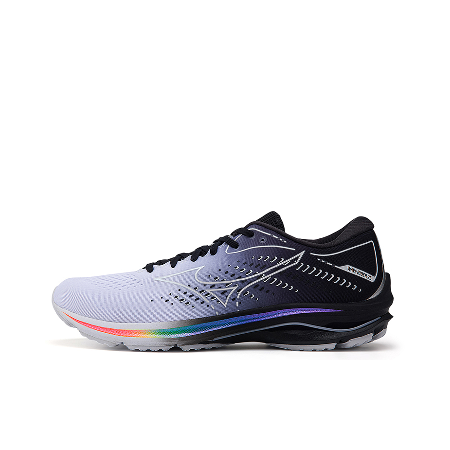 推荐商品：Mizuno/美津浓 Wave Rider 25 缓震回弹 防滑耐磨 舒适 透气 健身训练 织物 合成革 跑鞋 紫色渐变