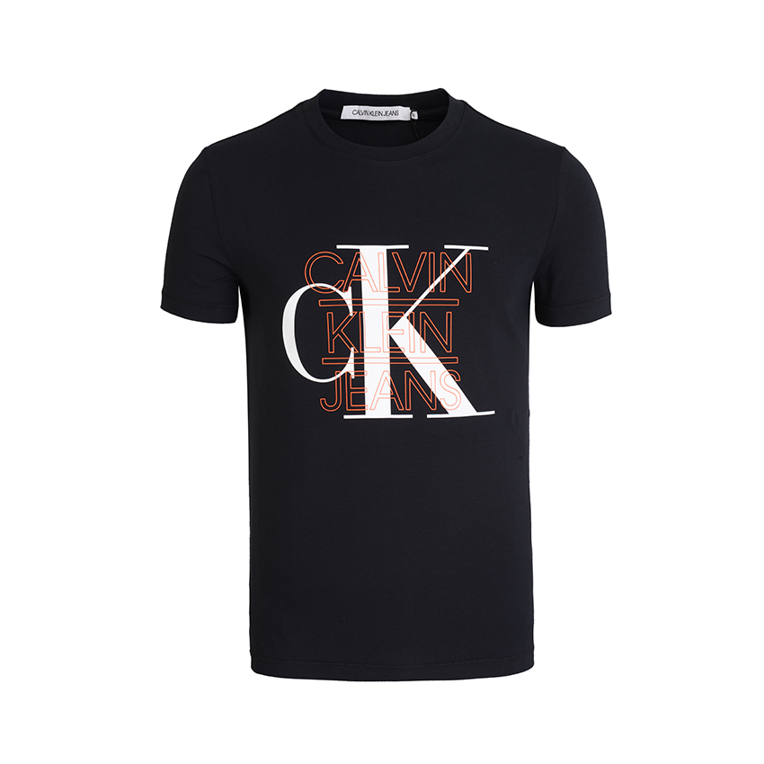 Calvin Klein 个性层叠印花休闲短袖T恤 男女同款 J30J314229