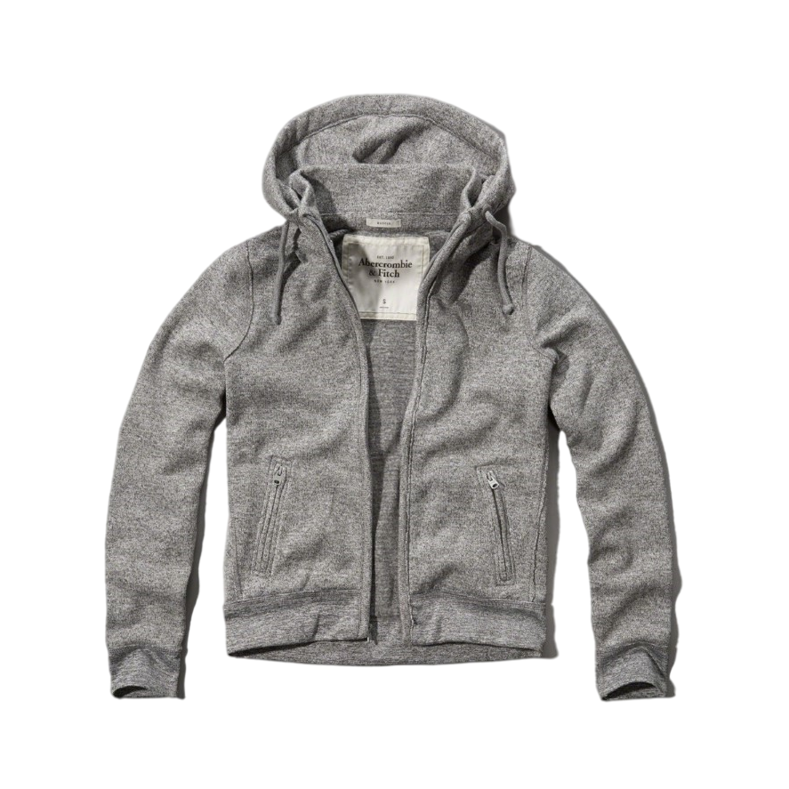 Abercrombie Fitch 抓绒长袖拉链连帽衫 男女同款