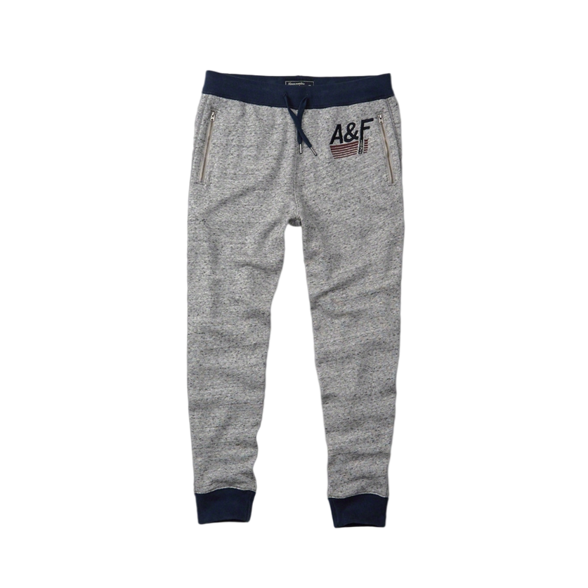 Abercrombie Fitch 抓绒收口小脚卫裤