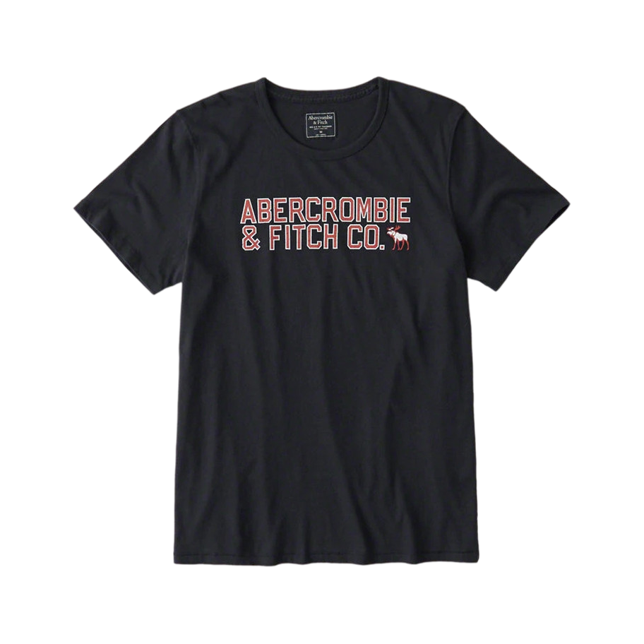 Abercrombie Fitch SS18 刺绣复古修身全棉短袖T恤