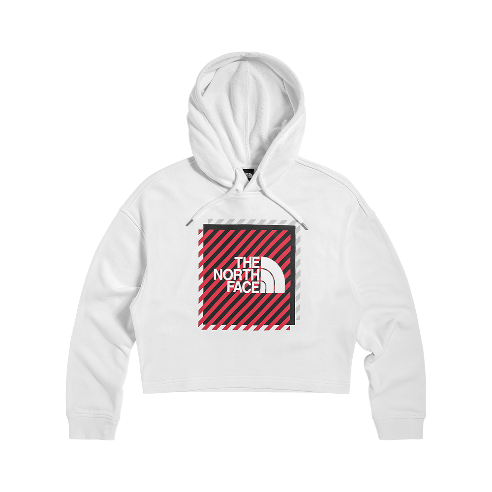 【山夏 Tee】TheNorthFace UE 系列女全棉条纹高腰连帽套头印花卫衣 5JUQ