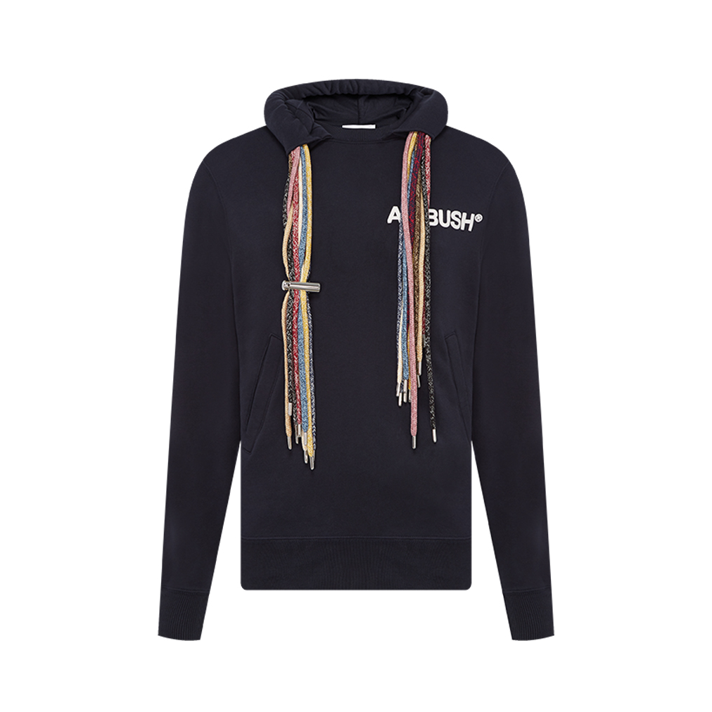 AMBUSH 2024AW 多抽绳脏辫多股绳结棉质多绳束带长袖连帽卫衣 男女同款 BMBB003S21FLE001