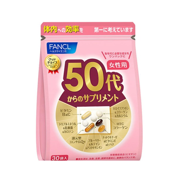 推荐商品：FANCL/芳珂 50+女性综合营养包 保持年轻提升抵抗力