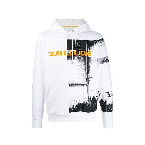 Calvin Klein 撞色图案反差印花连帽卫衣 J313257