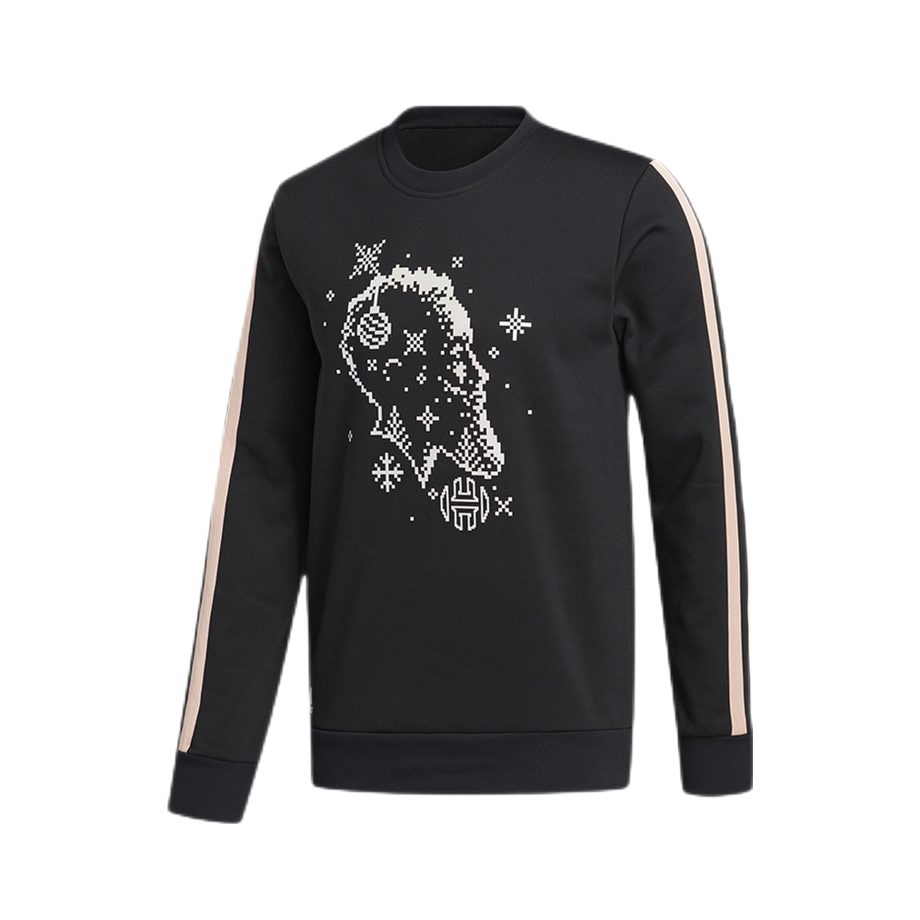 adidas 哈登篮球运动针织长袖圆领套头衫卫衣 男女同款 GU0507