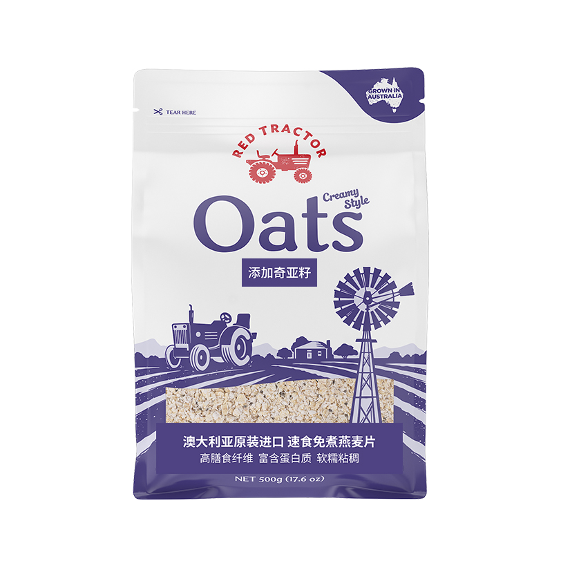 推荐商品：Red Tractor Foods/红色拖拉机 奇亚籽燕麦片 早餐冲饮原味进口