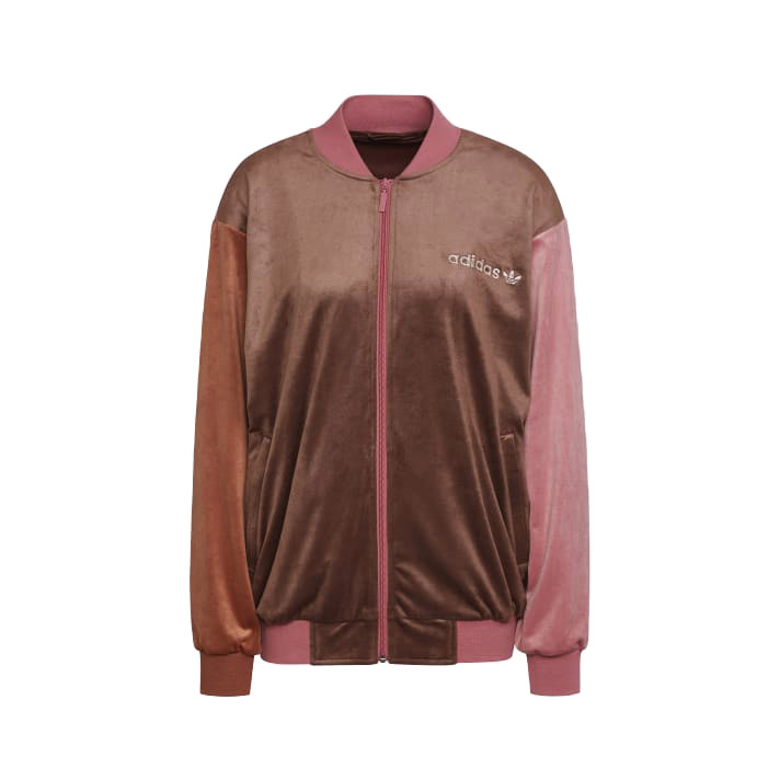 adidas 拼接丝绒梭织立领棒球领运动夹克 H33336